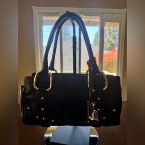 Rare Dolce & Gabanna Black & Gold Shoulder Bag Purse NO CALLOUTS